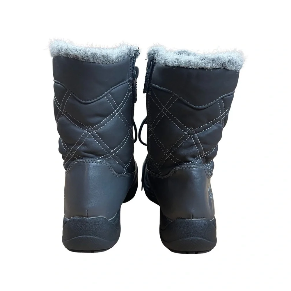 Totes Women's Size 6 Faux Fur Quilted Winter Snow Boots Lace Up Zipper Lined